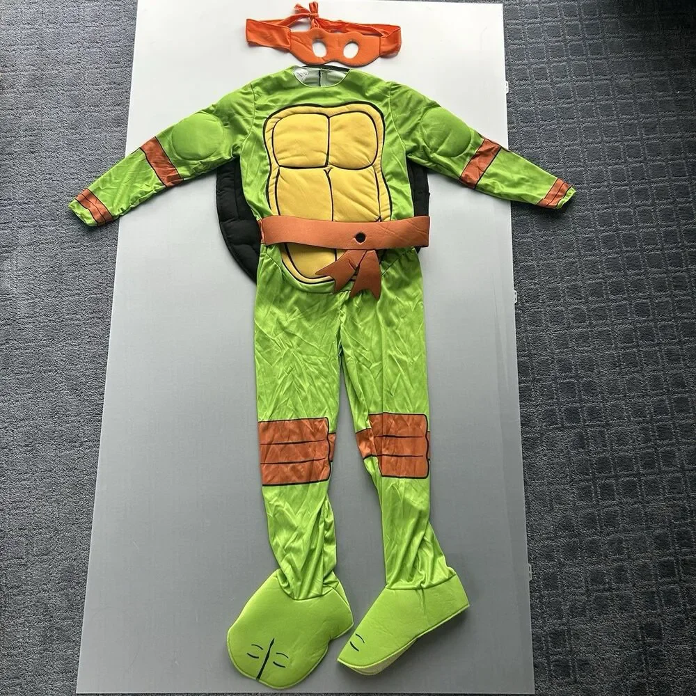 Michelangelo Teenage Mutant Ninja Turtles Halloween Costume Boys M 7-8 NO BUCKLE